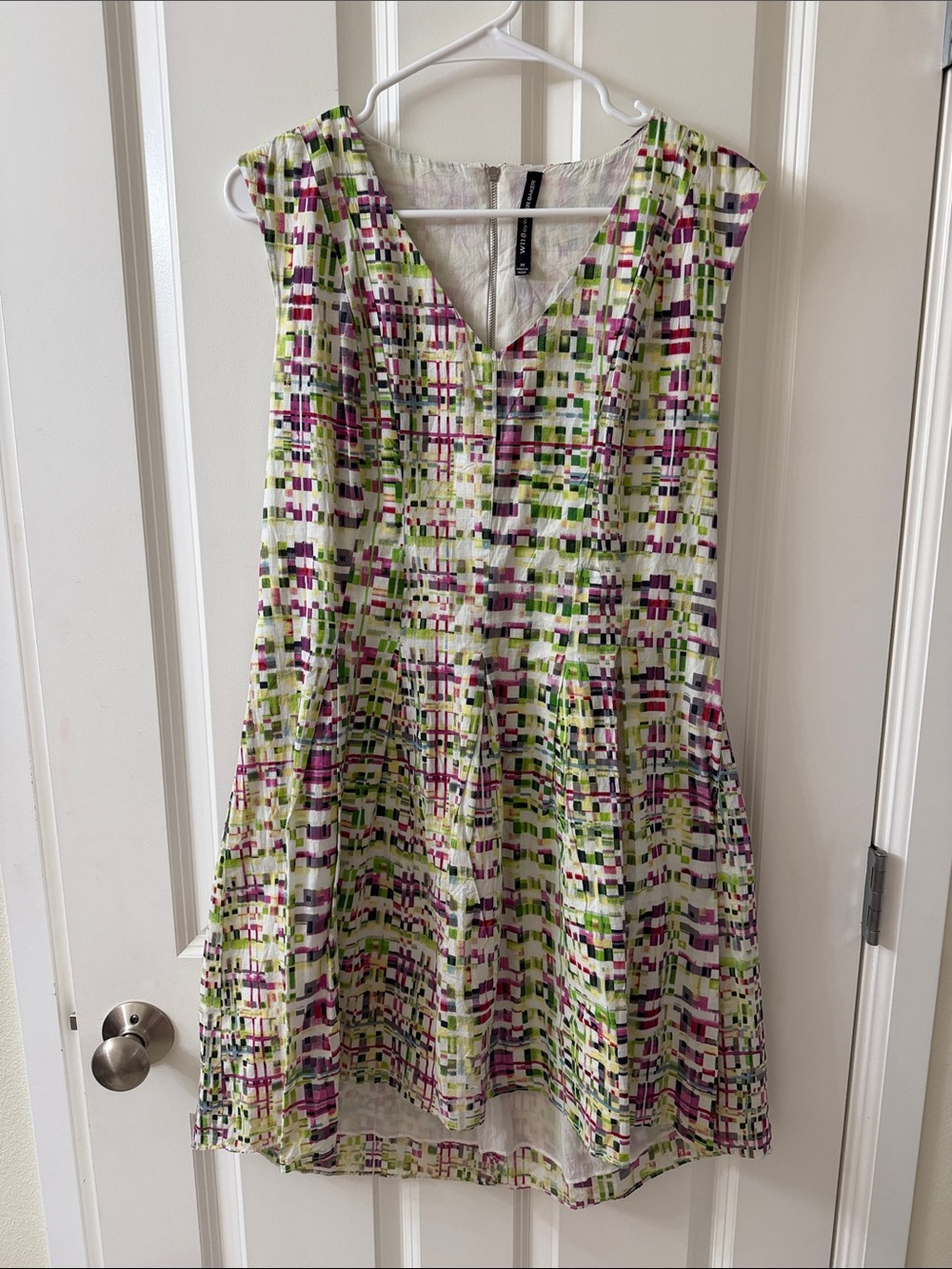W118 by Walter Baker Sleeveless V-Neck Dress in Green and Purple